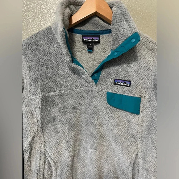 Patagonia Re-Tool 1/4 Snap T Fleece Long Sleeve Jacket Gray/Blue (Small) - Picture 2 of 7